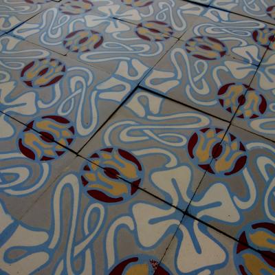 14.5m2 antique ceramic art nouveau floor c.1900-1925