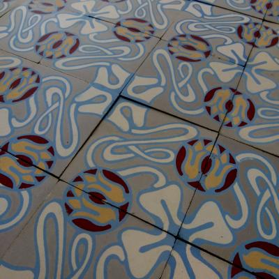 14.5m2 antique ceramic art nouveau floor c.1900-1925