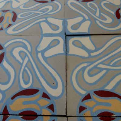 14.5m2 antique ceramic art nouveau floor c.1900-1925