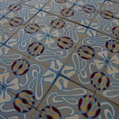 14.5m2 antique ceramic art nouveau floor c.1900-1925