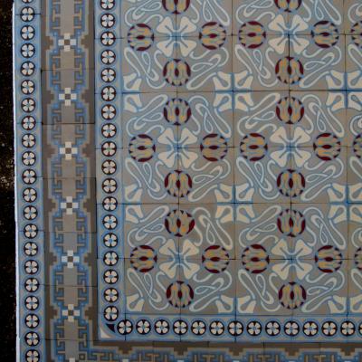 14.5m2 antique ceramic art nouveau floor c.1900-1925