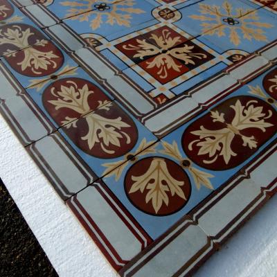 17m2 / 180 sq ft antique handmade Douvrin ceramic floor c.1905