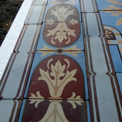 17m2 / 180 sq ft antique handmade Douvrin ceramic floor c.1905