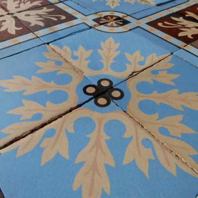 17m2 / 180 sq ft antique handmade Douvrin ceramic floor c.1905