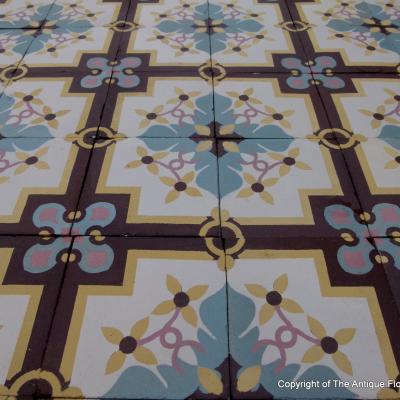 105 year old 18.25m2 / 195 sq ft antique ceramic floor