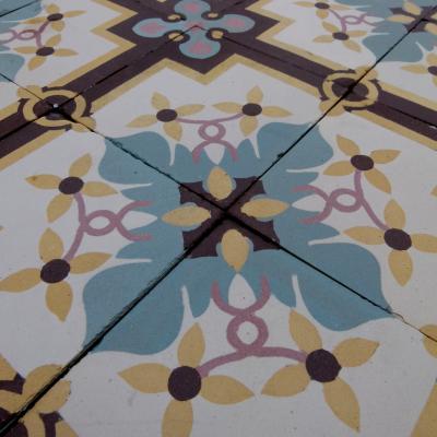 105 year old 18.25m2 / 195 sq ft antique ceramic floor