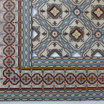 14.5m2 / 155 sq. ft antique ceramic octagon floor with triple borders