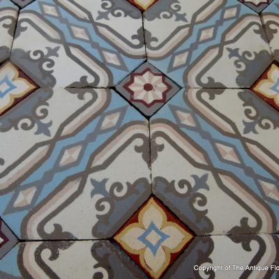 14.5m2 / 155 sq. ft antique ceramic octagon floor with triple borders