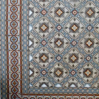 14.5m2 / 155 sq. ft antique ceramic octagon floor with triple borders