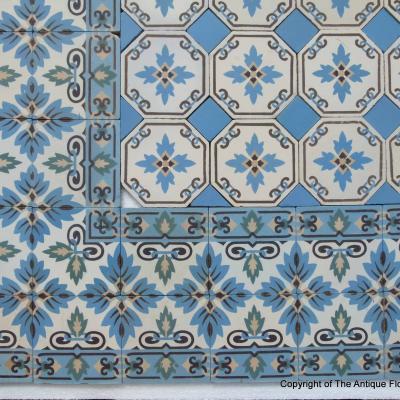 11.5m2 - Stunningly detailed Maufroid Freres et Soeur ceramic floor pre-1912