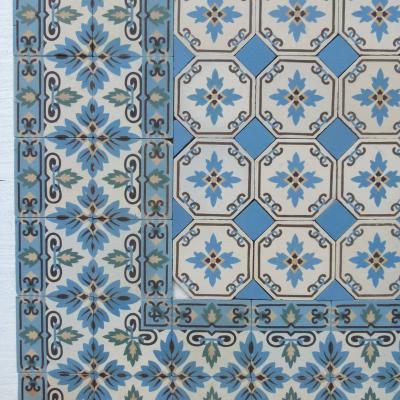 11.5m2 - Stunningly detailed Maufroid Freres et Soeur ceramic floor pre-1912