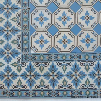 11.5m2 - Stunningly detailed Maufroid Freres et Soeur ceramic floor pre-1912