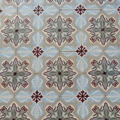 23.5m2 art nouveau French ceramic encaustic floor - early 20th century