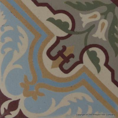 18.25m2 art nouveau French ceramic encaustic floor - early 20th century