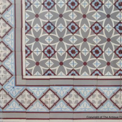 15.25m2+ / 165 sq ft Antique ceramic floor with double same size borders