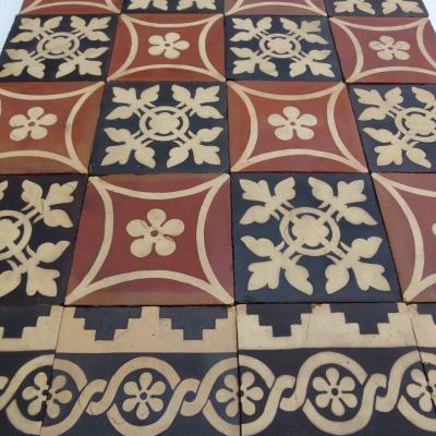 RARE - 8m2+ Handmade antique Boulenger floor - late 19th century