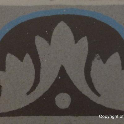 A large, 27.5m2+ classically geometric French ceramic floor with original triple borders