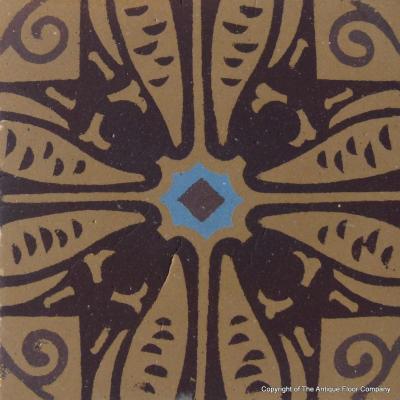 16.75m2 French ceramic floor featuring six different tiles c.1900-1930