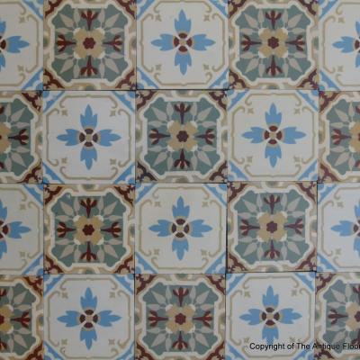 8.25m2+ Belgian ceramic encaustic floor c.1920