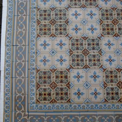 8.25m2+ Belgian ceramic encaustic floor c.1920