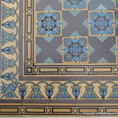 RARE - Stunning 14m2 Boch Freres Art Nouveau floor - early 20th century 