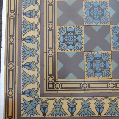 RARE - Stunning 14m2 Boch Freres Art Nouveau floor - early 20th century 