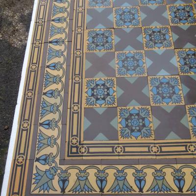 RARE - Stunning 14m2 Boch Freres Art Nouveau floor - early 20th century 