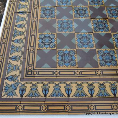 RARE - Stunning 14m2 Boch Freres Art Nouveau floor - early 20th century 