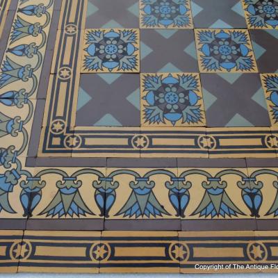 RARE - Stunning 14m2 Boch Freres Art Nouveau floor - early 20th century 