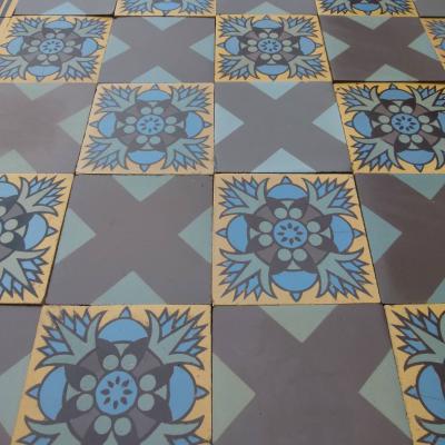 RARE - Stunning 14m2 Boch Freres Art Nouveau floor - early 20th century 