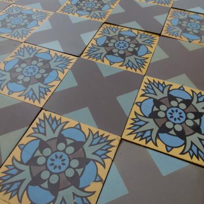 RARE - Stunning 14m2 Boch Freres Art Nouveau floor - early 20th century 