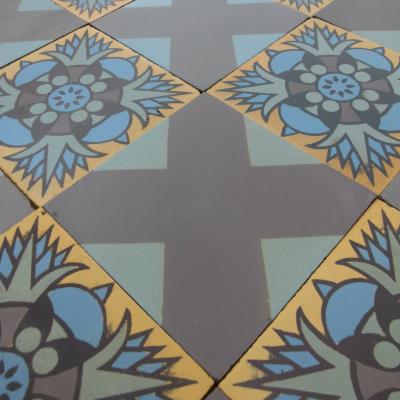 RARE - Stunning 14m2 Boch Freres Art Nouveau floor - early 20th century 