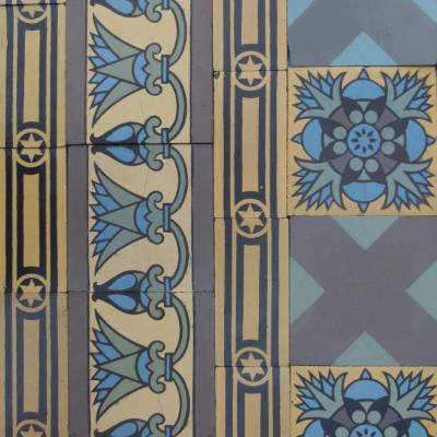 RARE - Stunning 14m2 Boch Freres Art Nouveau floor - early 20th century 