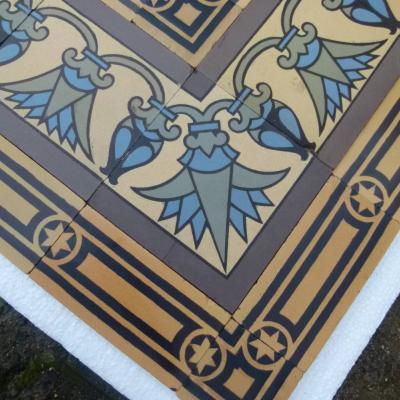 RARE - Stunning 14m2 Boch Freres Art Nouveau floor - early 20th century 