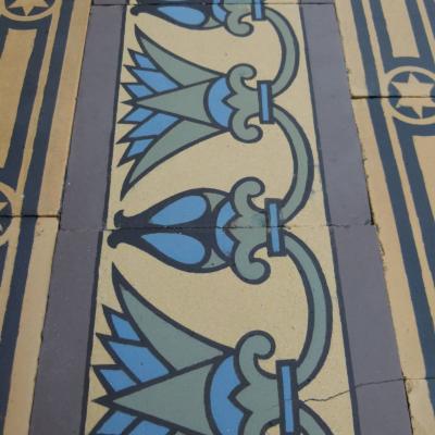 RARE - Stunning 14m2 Boch Freres Art Nouveau floor - early 20th century 