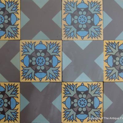 RARE - Stunning 14m2 Boch Freres Art Nouveau floor - early 20th century 