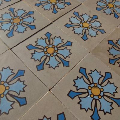 RARE - Small, antique French ceramic Perrusson floor