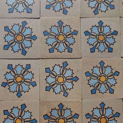 RARE - Small, antique French ceramic Perrusson floor