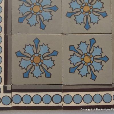 RARE - Small, antique French ceramic Perrusson floor