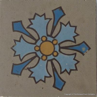 RARE - Small, antique French ceramic Perrusson floor