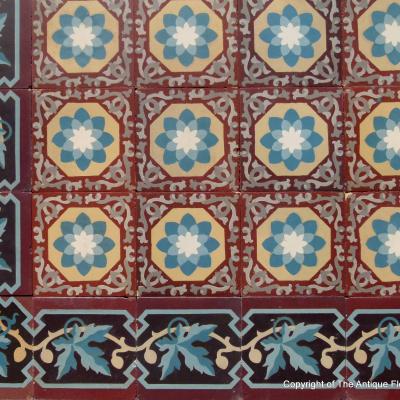 RARE - 15.5m2 to 16.5m2 Antique French Perrusson ceramic floor