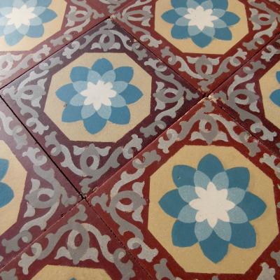 RARE - 15.5m2 to 16.5m2 Antique French Perrusson ceramic floor