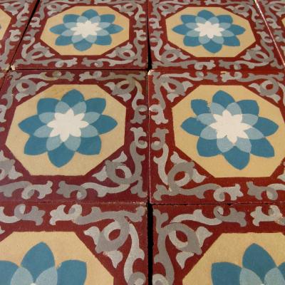 RARE - 15.5m2 to 16.5m2 Antique French Perrusson ceramic floor