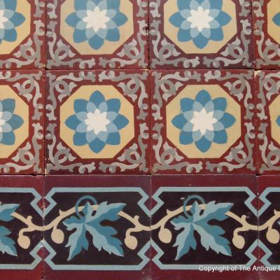 RARE - 15.5m2 to 16.5m2 Antique French Perrusson ceramic floor