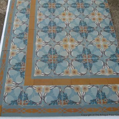 RARE - Late 19th Century antique Perrusson ceramic floor - 12.5m2