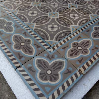 A small, 7.5m2 / 80 sq ft, antique Belgian ceramic encaustic floor