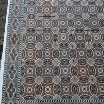 A small, 7.5m2 / 80 sq ft, antique Belgian ceramic encaustic floor