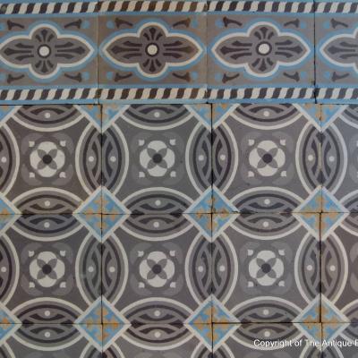 A small, 7.5m2 / 80 sq ft, antique Belgian ceramic encaustic floor