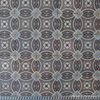 A small, 7.5m2 / 80 sq ft, antique Belgian ceramic encaustic floor