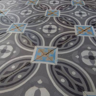 A small, 7.5m2 / 80 sq ft, antique Belgian ceramic encaustic floor